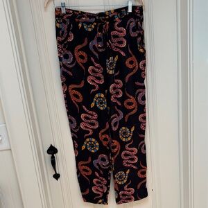 Farm Rio Black Maxine Snake “Serpentine” Pant